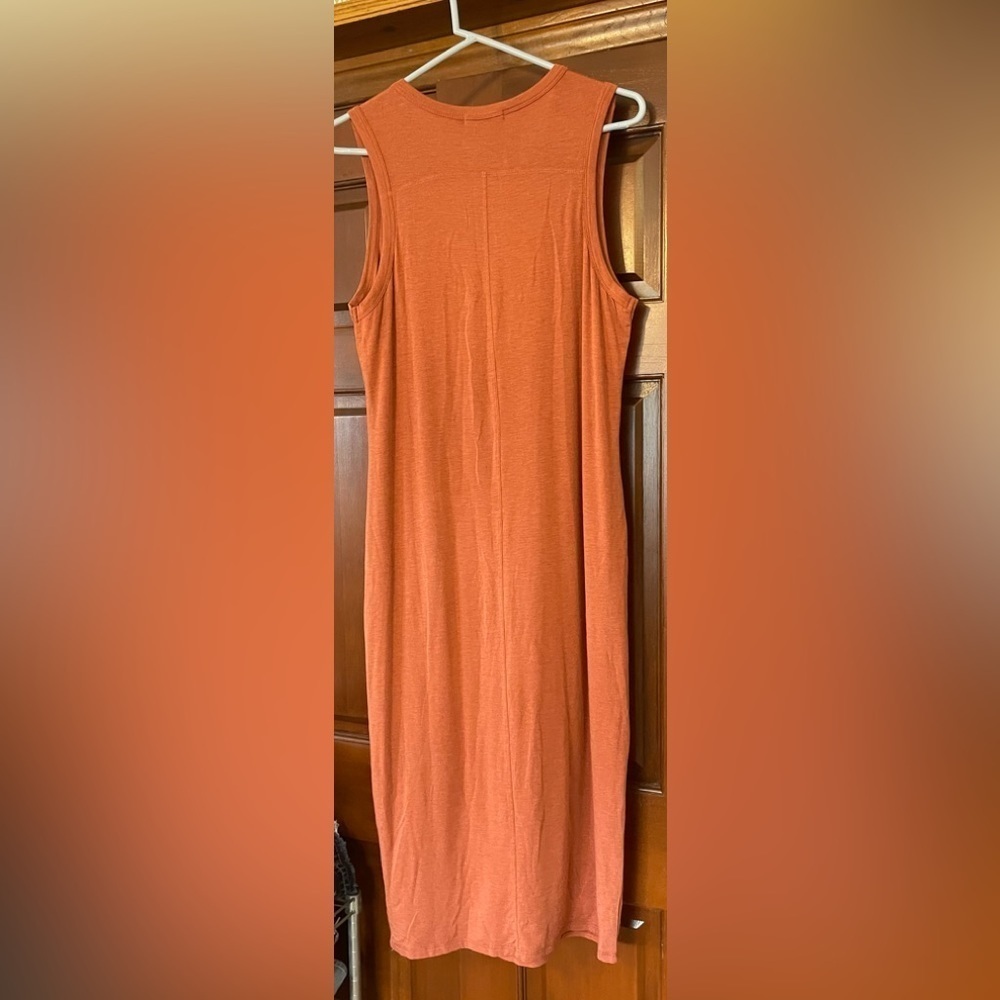 PRANA Foundation Tencel Midi Dress
in Liqueur Heather Burnt Orange M - Picture 4 of 6